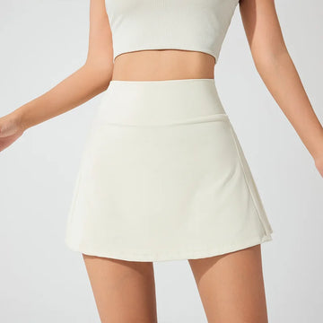 Athleisure Sports Running Gym Short short Breathable Elastic Solid 2 in 1 White Women's Skirt Tennis Dress with Side Pocket - Buy online at  Vibe In Cart.