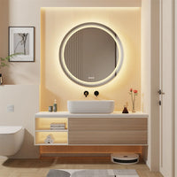 LUVODI Round Illuminate Bathroom Mirror Circle Washroom Toliet Wash Basin Fogless Vanity Mirror Waterproof - Buy online at  Vibe In Cart.