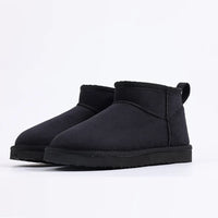 Women's Ankle Snow Boots with Plush Lining and Low Heel