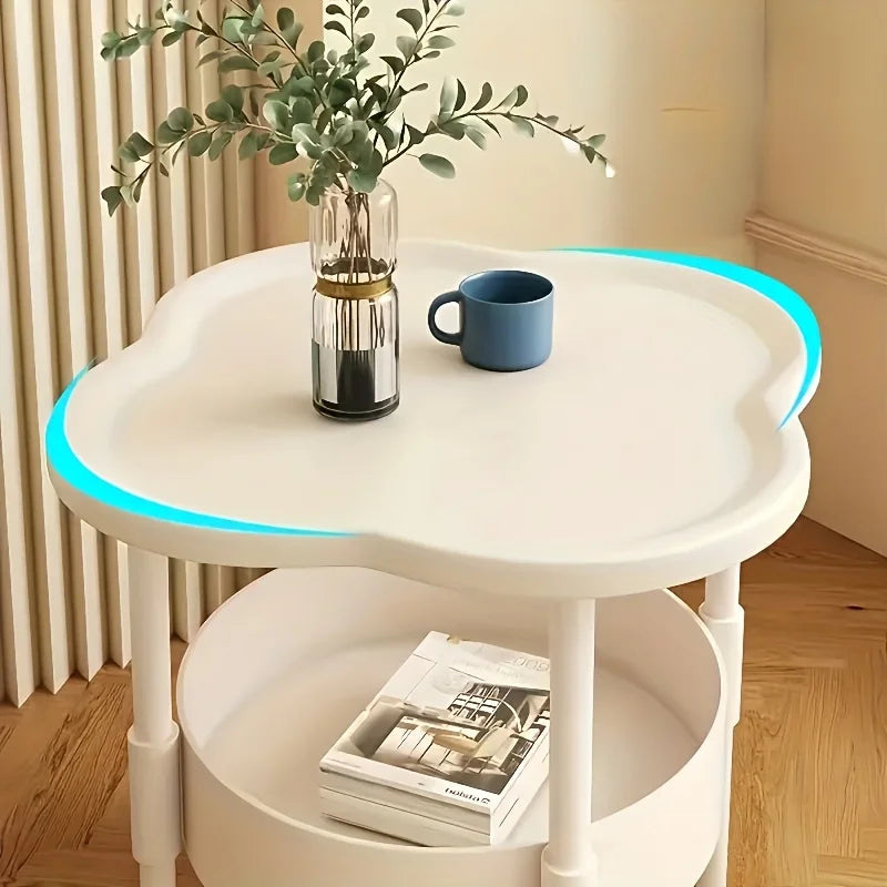 [Stylish Side Table] Stylish Modern Round Side Table with Storage Shelf | Space-Saving, Lightweight for Living Room, Bedroom - Buy online at  Vibe In Cart.