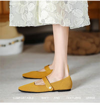 2024 Leisure Weaving Flats Women Ankle Strap Pearl Mary Stretch Fabric Ballerina Knitting Moccasins Mesh Solid Color Shoes - Buy online at  Vibe In Cart.