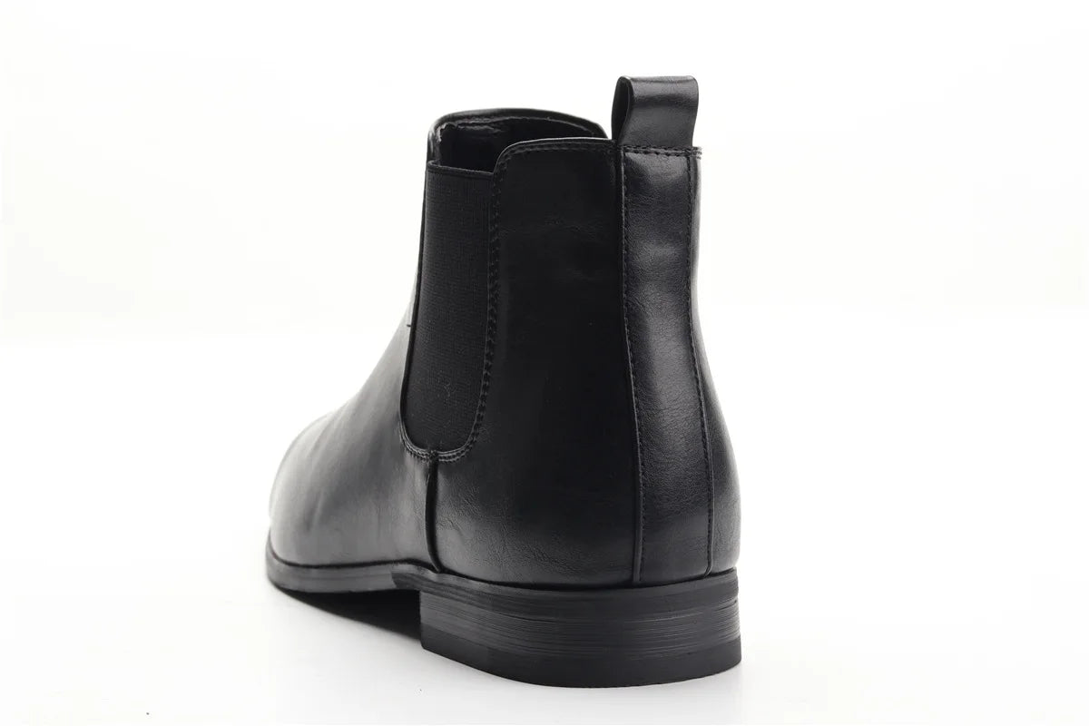 Men's Soft Leather Chelsea Ankle Boots with Zip, Sizes 7-13