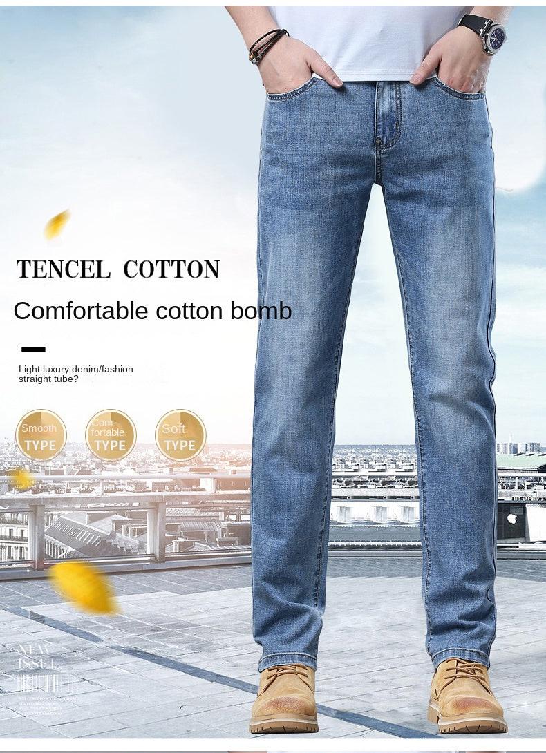 2024 Thin or Thick Material Slim Fit Men's Luxury Classic Style Men Jeans Business Stretch Denim Male Trousers Clothing - Buy online at  Vibe In Cart.