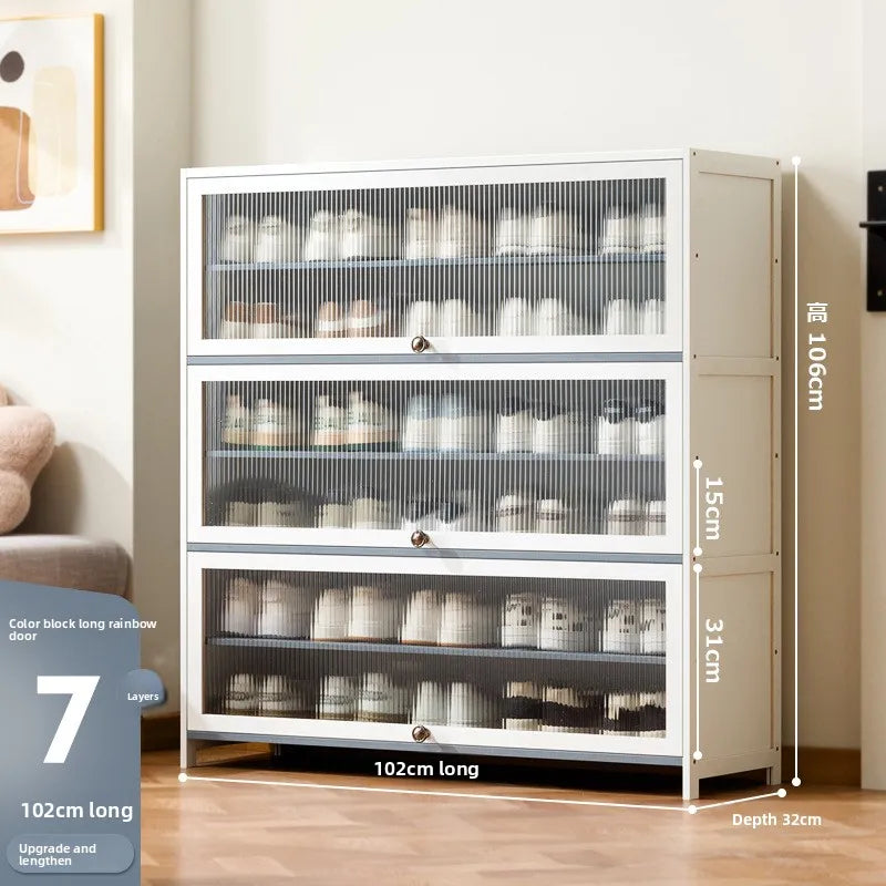 Multi-Layer Shoe Cabinet with Dustproof Large-Capacity Design