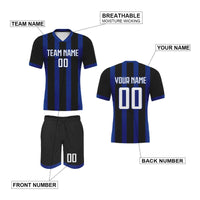 Custom Men's Football Uniform Soccer Kit Women Tracksuit Blue Black Personalized Soccer Jersey Shorts Set with Team Name Number - Buy online at  Vibe In Cart.
