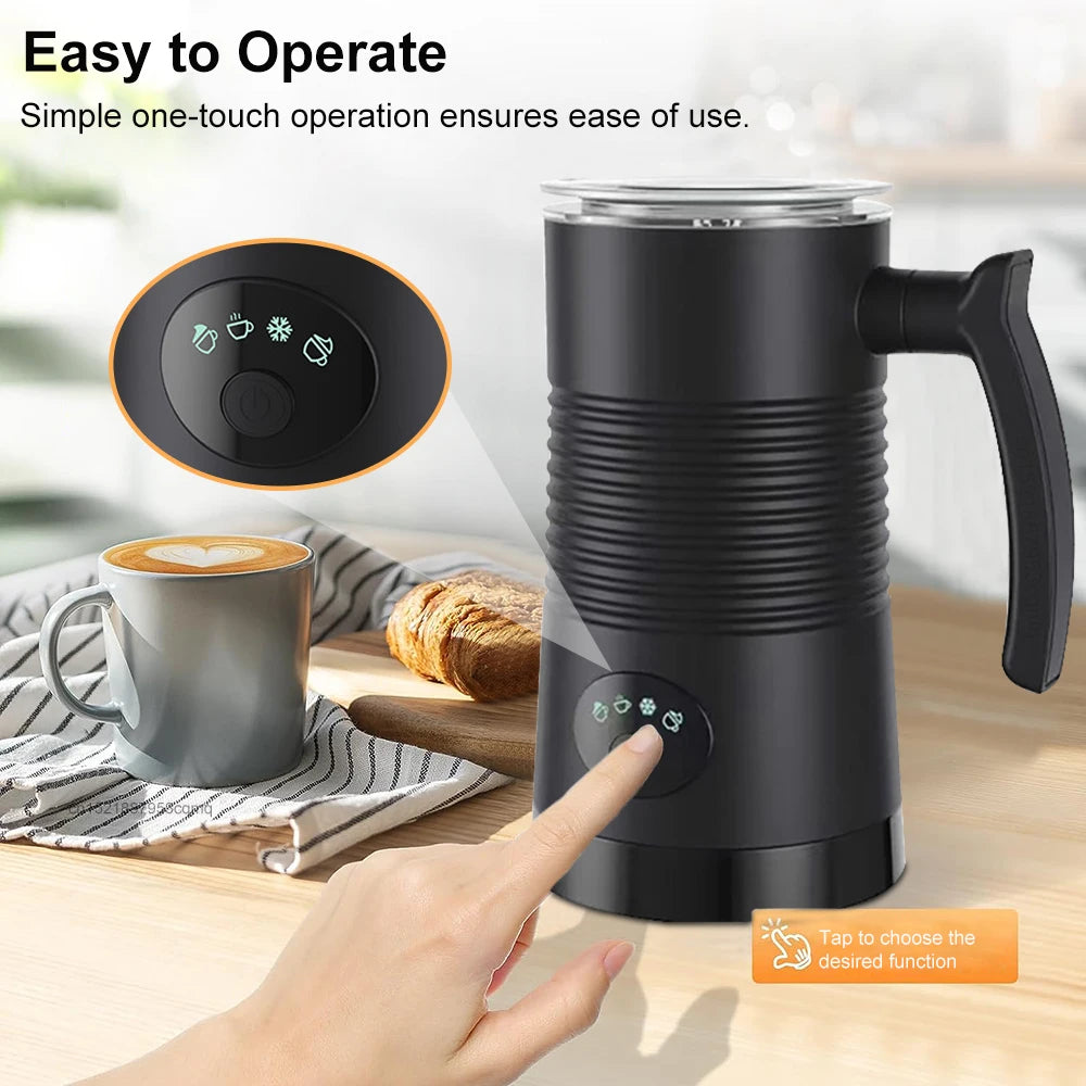 Electric Milk Frother Automatic Rotary Foamer for Coffee Cappuccino Latte 4 in 1 Hot and Cold Foam Maker Milk Frother Foamer - Buy online at  Vibe In Cart.