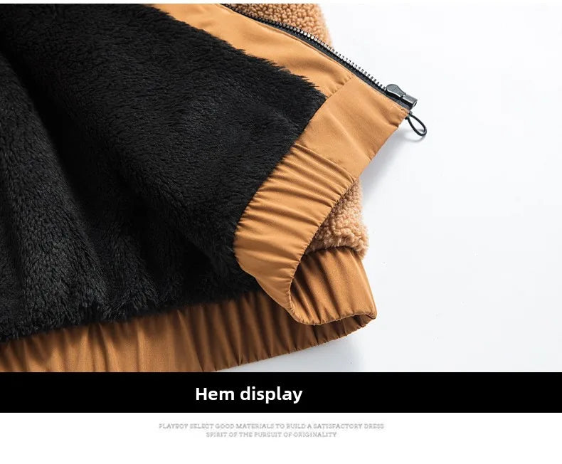 Men's Turtleneck Sherpa Lined Winter Jacket for Daily Wear