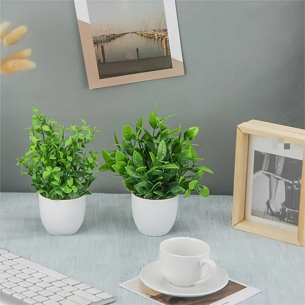 4 Pack Mini Artificial Potted Plants Fake Bonsai Greenery for Home Office Farmhouse Bathroom Shelf Decor Indoor - Buy online at  Vibe In Cart.