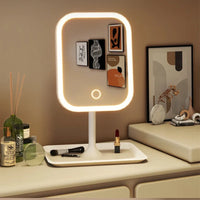 Niche Modern Desktop Vanity Mirror 3 Color Light LED Makeup Mirror Touching Mirror Women Bedroom Dressing Mirror - Buy online at  Vibe In Cart.