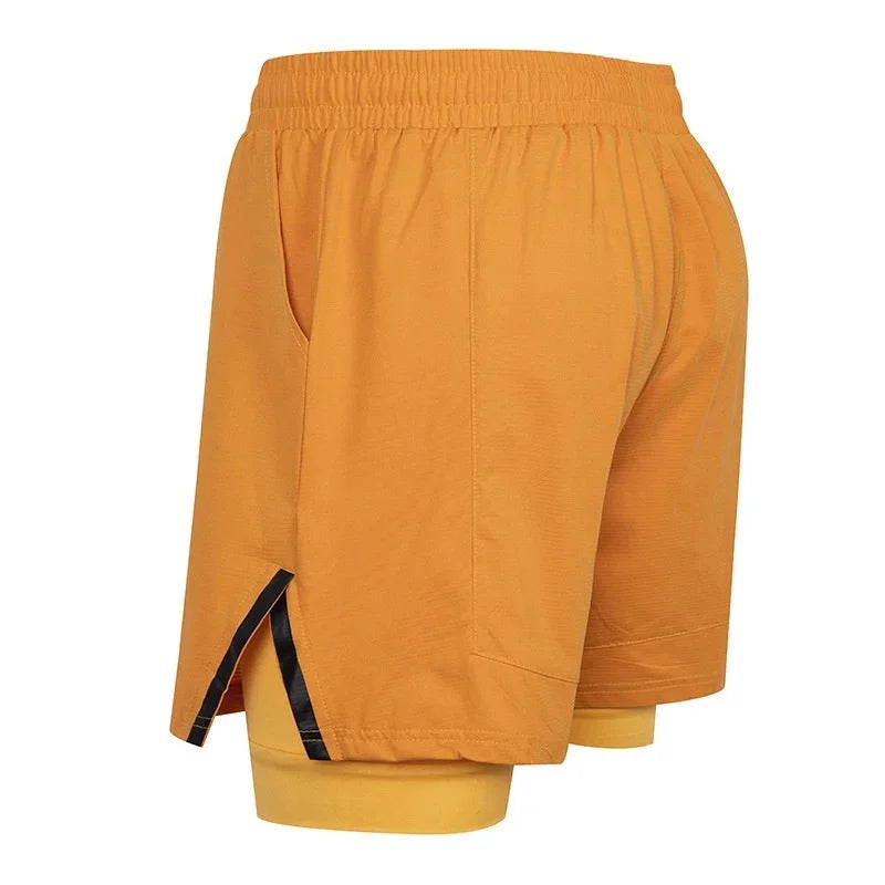 Men's Quick Dry 2 in 1 Polyester Training Sports Shorts
