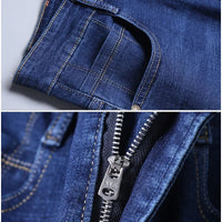 Men's Straight Leg Stretch Denim Jeans for Casual Wear
