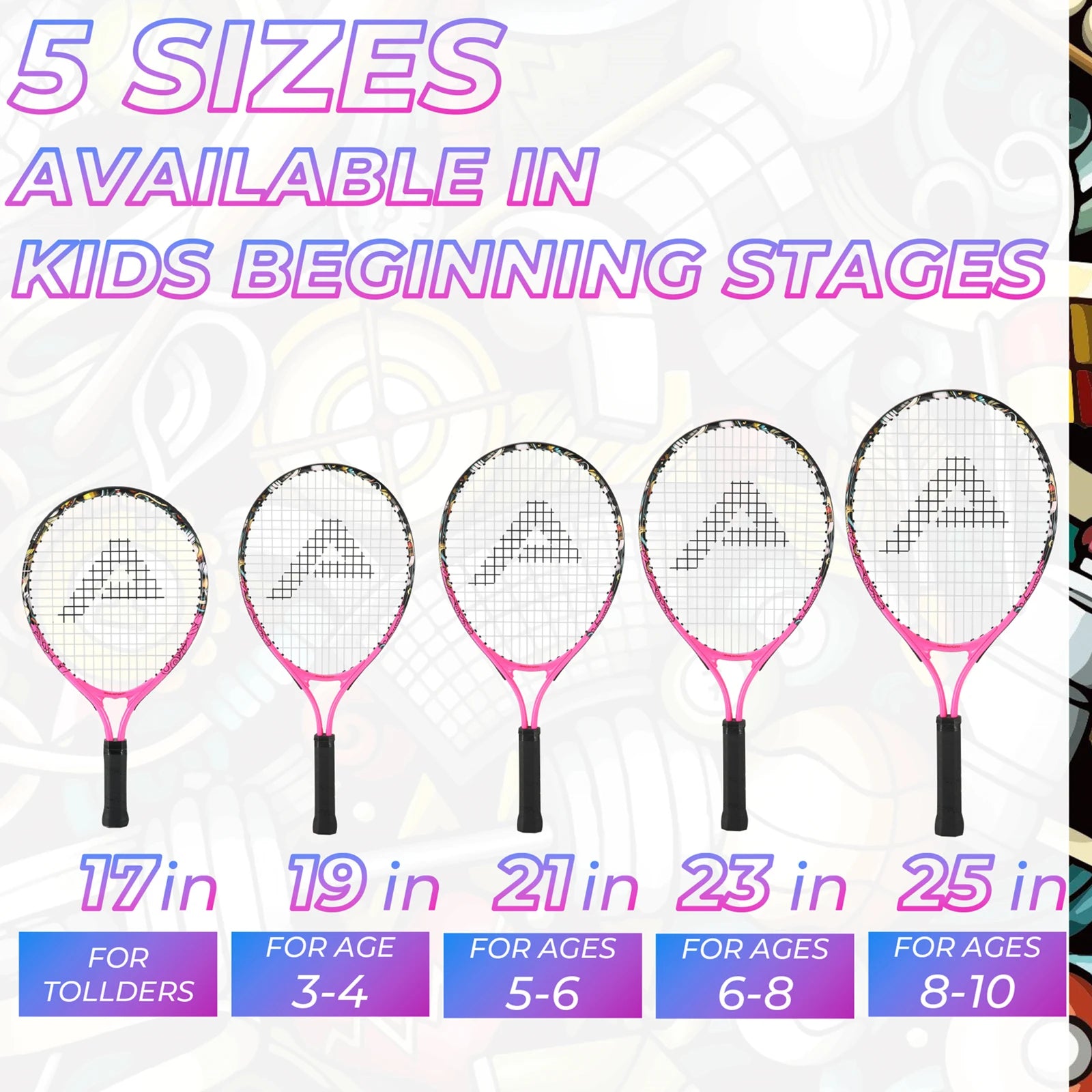 AMASPORT Tennis Rackets for Kids Toddlers 17'' with Cover Bag for Girl and Boy Tennis Racquet - Buy online at  Vibe In Cart.
