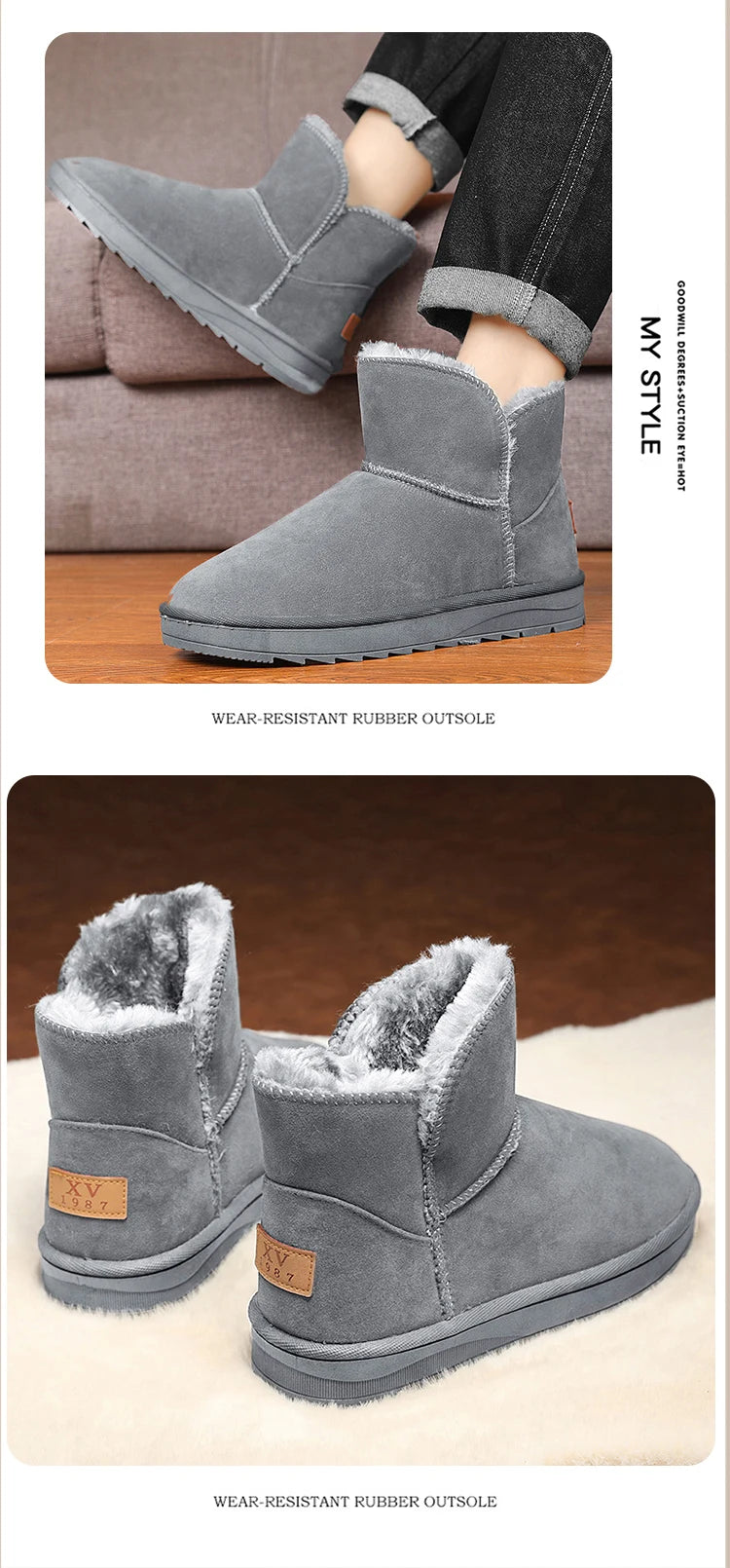 New winter fashion: thick-soled snow boots, men's and women's thickened warm cotton shoes, and casual women's boots - Buy online at  Vibe In Cart.