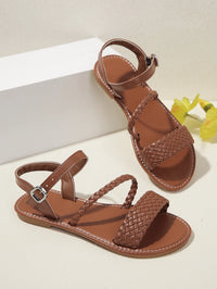 Women's Casual Flat Sandals Braided Design Popular Brown Color Comfortable Shoes for Everyday Wear - Buy online at  Vibe In Cart.