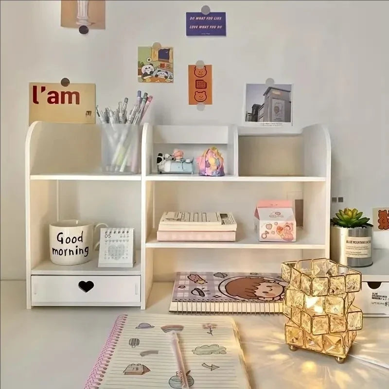Double Layer Desktop Organizer Rack for Stationery Storage
