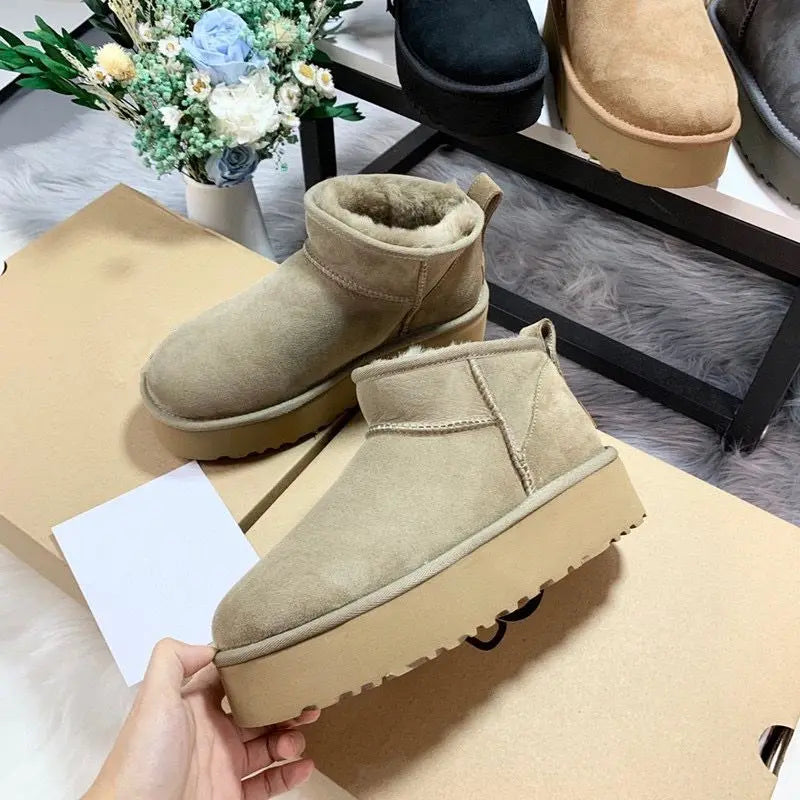 2026 New Classic Ultra Mini Platform Boots Leather Suede Wool Comfort Winter Womens Fur Slippers K98 ‮34-53 SeziS UggS - Buy online at  Vibe In Cart.