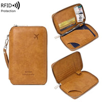 RFID Passport Holder in PU Leather, Multifunctional Unisex