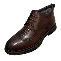 New Men's Short Boots - Genuine Leather Business Shoes with Wool Lining Fashionable and Versatile High-Top Buckle-Up Men's Shoes - Buy online at  Vibe In Cart.