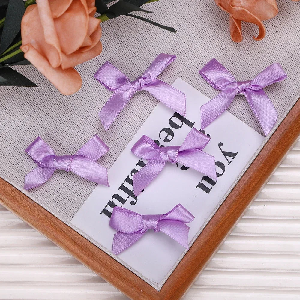 Mini Hair Clips with Handmade Ribbon Bows, 5-24 Pieces