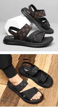 Men's Waterproof Gladiator Sandals with Buckle Strap and Rubber Sole