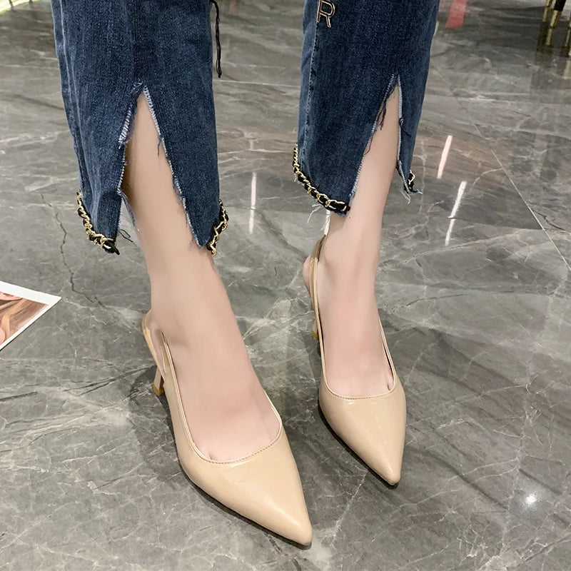 Summer Fashion New Pointed Toe Stiletto Heel Shallow Mouth Breathable PU Comfortable and Elegant Women's Shoes Sexy Sandals - Buy online at  Vibe In Cart.