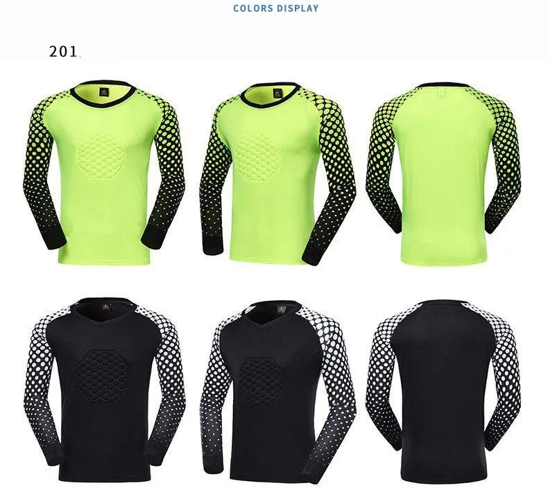 kids Soccer Goalkeeper Jersey Set Child Boy Football Goalkeeper Clothing Long Sleeve Sponge Protector Football Uniforms - Buy online at  Vibe In Cart.