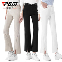 Women's Full Length High Waist Flared Cotton Golf Trousers