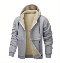 Winter Lambswool Zipper Hoodies Thicken Warm Jackets Long Sleeve Sweatshirts Casual Sports Fleece Black Coats Hooded Men Coat To - Buy online at  Vibe In Cart.