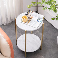 LUVODI 2-Tier Round Coffee End Tables Sofa Side Table Plant Stand with Storage Shelf Metal Frame for Living Room Bedroom - Buy online at  Vibe In Cart.