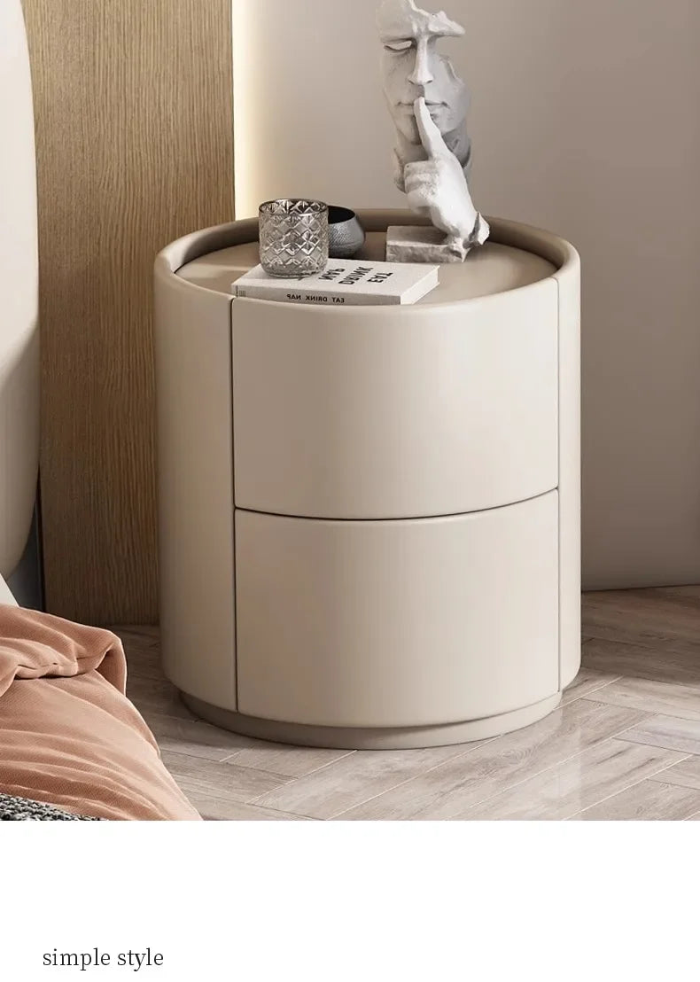 Home Living Room Sofa Side Cabinet, Creative Round Solid Wood Bedside Table, New Simple Modern Small Bedroom Storage Cabinet - Buy online at  Vibe In Cart.