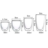 2-6PCS Double Wall High Borosilicate Glass Mug Heat Resistant Tea Milk Espresso Coffee Juice Water Cup Bar Drinkware Gift - Buy online at  Vibe In Cart.