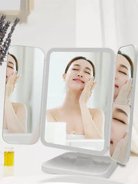 Trifold Makeup Mirror LED Lights Dorm Dressing Mirror Beauty Light up your fill light with Smart Complementary Makeup Mirror Tri - Buy online at  Vibe In Cart.
