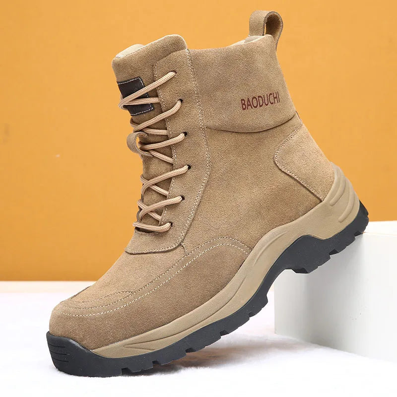 Men's sheepskin and wool integrated snow boots, real leather and fur, winter thick and warm boots slip resistance for Men's ﻿ - Buy online at  Vibe In Cart.