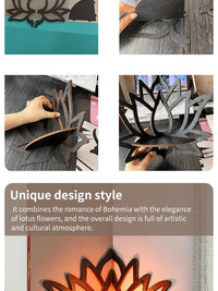 Wooden Lotus Hollow Decorative Rack Aromatherapy Organiser Essential Oil Candle Holder Wall Mounted Shelf Corner Shelf - Buy online at  Vibe In Cart.