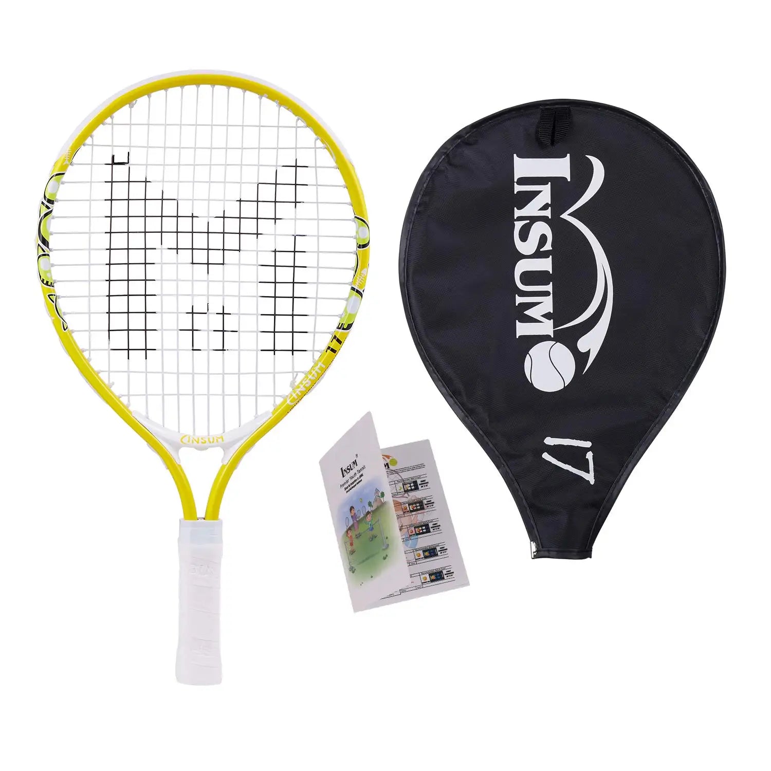 Kids Tennis Racket 17-25 Inches Lightweight Aluminum Alloy with Cover Bag