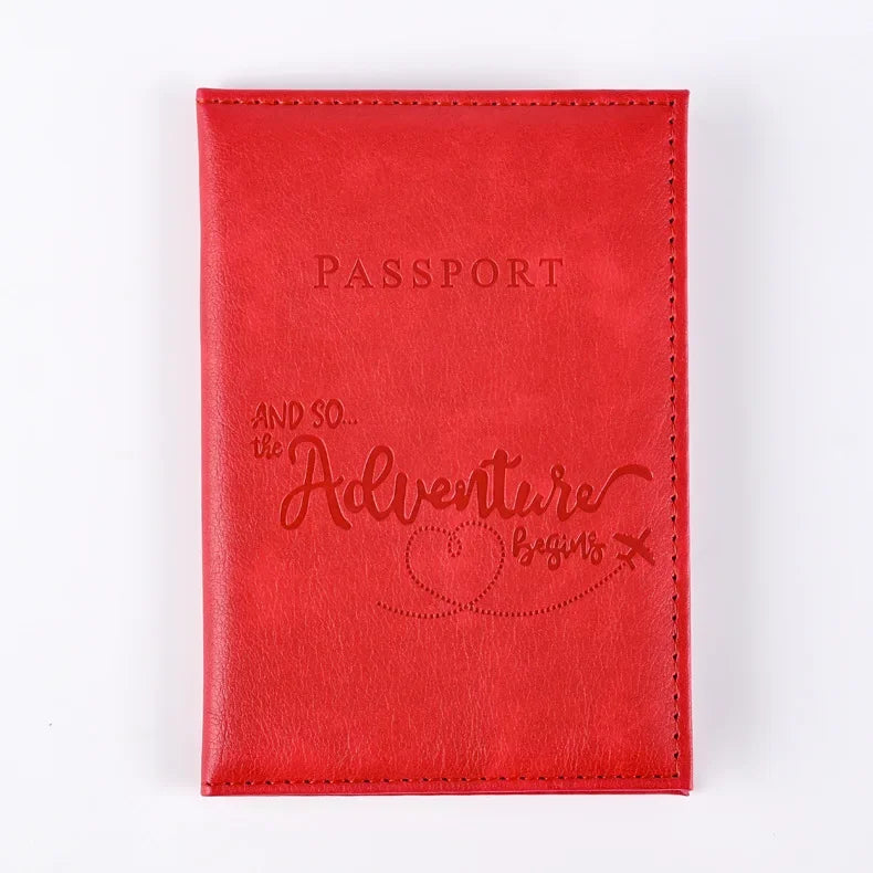 Solid PU Leather Passport Holder Wallet Card Case for Travel