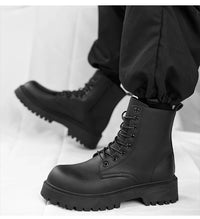 Men's Mid-Calf Lace-Up Outdoor Boots with Rubber Outsole