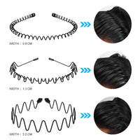 Unisex Black Elastic Non Slip Simple Metal Headbands For Men Women Wavy Hairband Spring Hair Hoop Fashion Hair Accessories - Buy online at  Vibe In Cart.