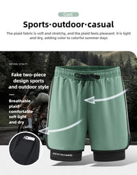 Men Running Shorts Gym Sports 2 in 1 Quick Dry Workout Training Gym Fitness Jogging Short Sweatpants Summer Hot Men Sportswear - Buy online at  Vibe In Cart.