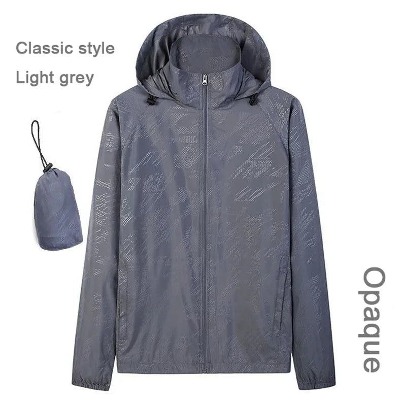 Hooded UV Waterproof Nylon Golf Jacket Unisex Foldable