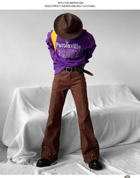 2025 Y2K Fashion Vintage Brown Baggy Flare Jeans Pants For Men High Street Hip Hop Women Casual Cotton Long Trousers Pantalon - Buy online at  Vibe In Cart.