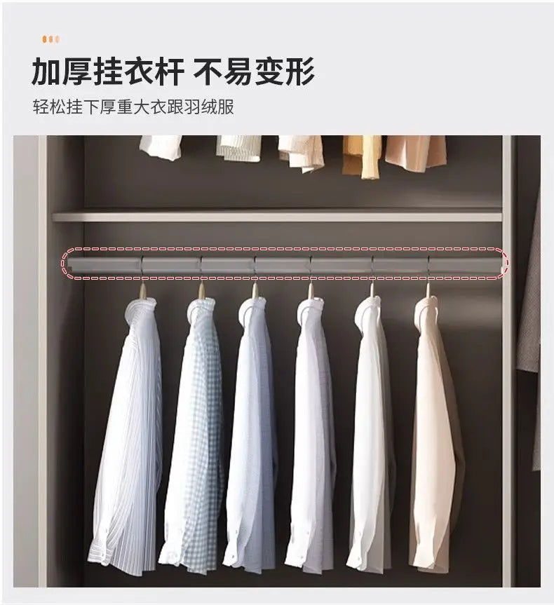 Solid Wood Sliding Door Wardrobe for Adult Bedroom Use