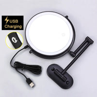 8 Inch Double-Sided Makeup Mirror With 3x-10x Magnification And LED Lights