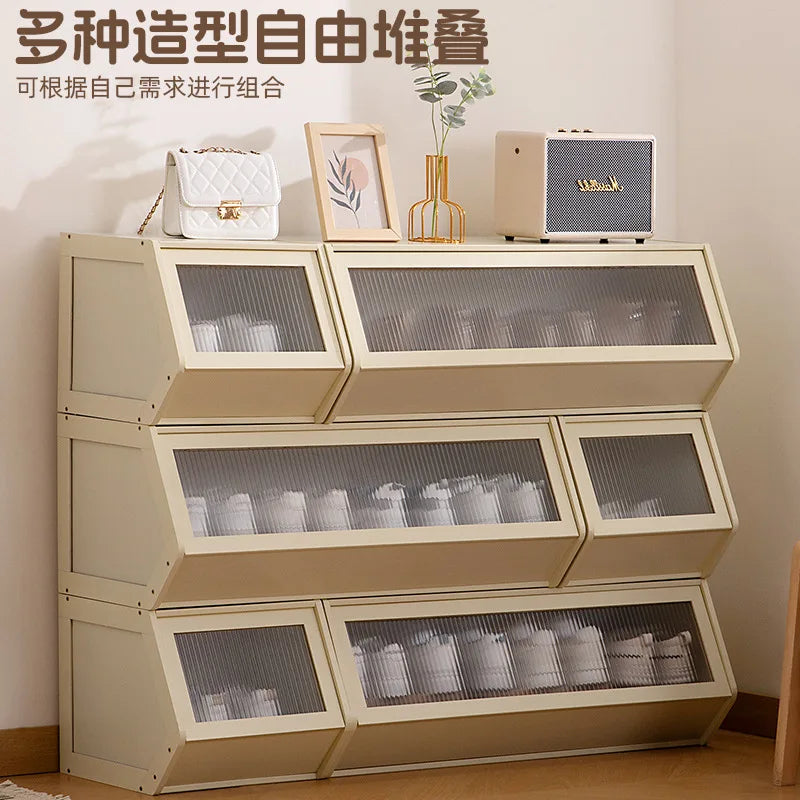Simple shoe cabinet Household multi-functional free combination storage cabinet Shoe rack Multi-layer with door dust-proof shoe - Buy online at  Vibe In Cart.