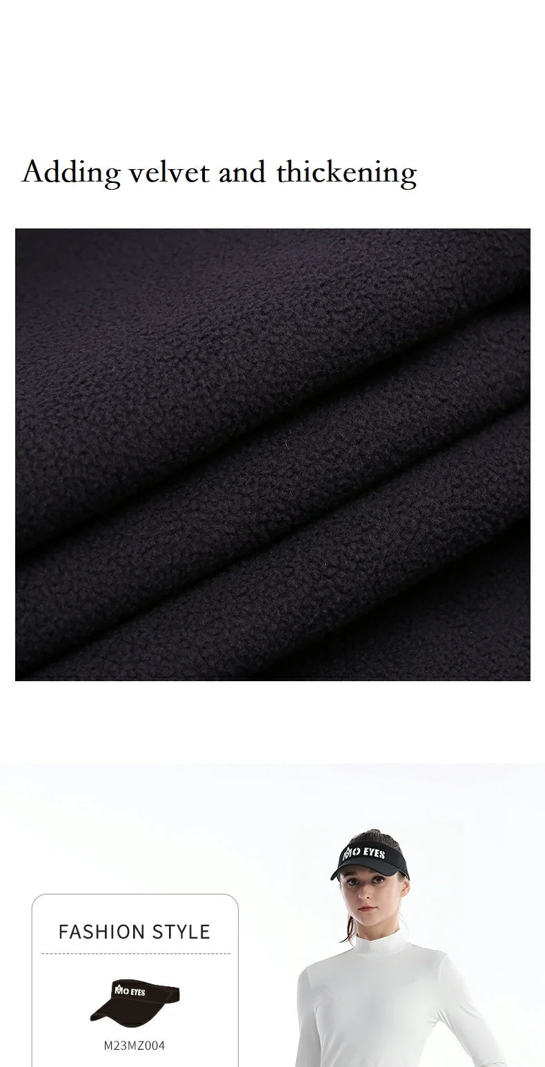 Women's Winter Fleece Golf Pants Thicken Windproof Slim Full Length