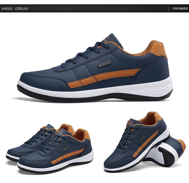 Waterproof Men's Lace-Up Casual Shoes Size 38-47