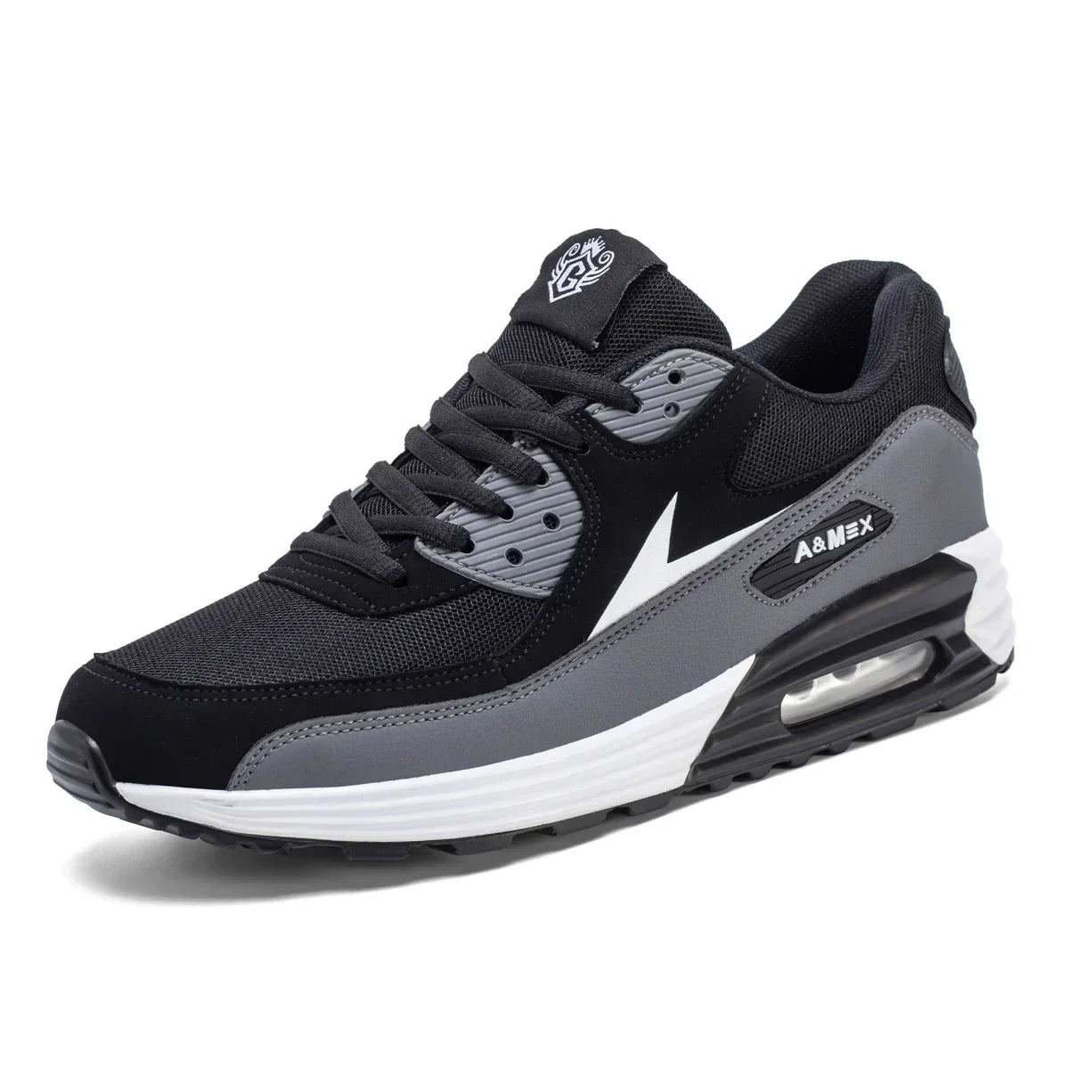 Men's Breathable Lace-Up Casual Running Shoes with Rubber Outsole