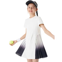 Girls Tennis Dress Kids Cute Golf Outfit School Sports Dresses Children Short Sleeve Workout Athletic Pleated Skirts With Shorts