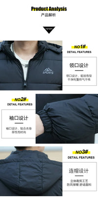 Men's Winter Jacket Windproof Thermal Hooded Parka Coat with Detachable Hood Heavy Duty Ski Jacket for Outdoor Cold Weather - Buy online at  Vibe In Cart.