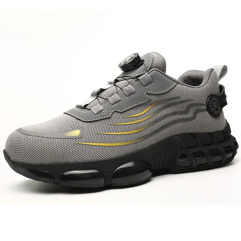 Rotary Button Safety Shoes Men Steel Toe Sneakers Puncture Proof Work Safety Boots Air Cushion Sport Work Shoes Anti-smash Boots - Buy online at  Vibe In Cart.